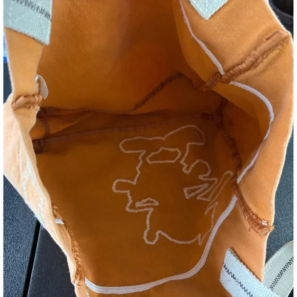 Disneyland Resort Mickey Mouse Canvas Tote Bag Orange Embroidered Large - Picture 9 of 10